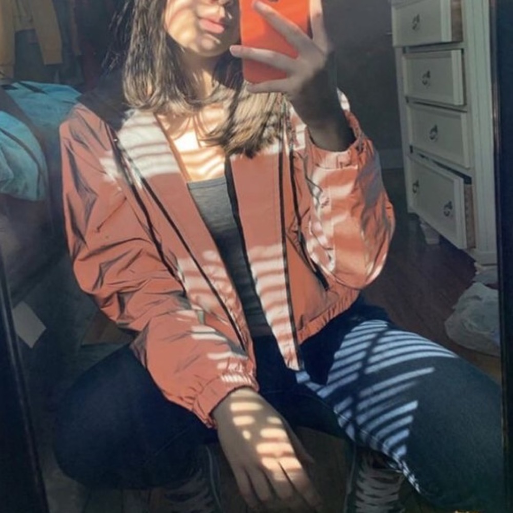 Cropped Reflective Windbreaker